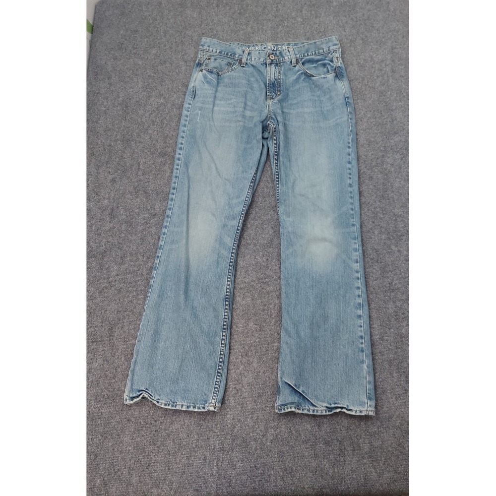 American Eagle Bootcut Jeans Mens 36x32 (Tag 36x34) Blue Light Wash Western